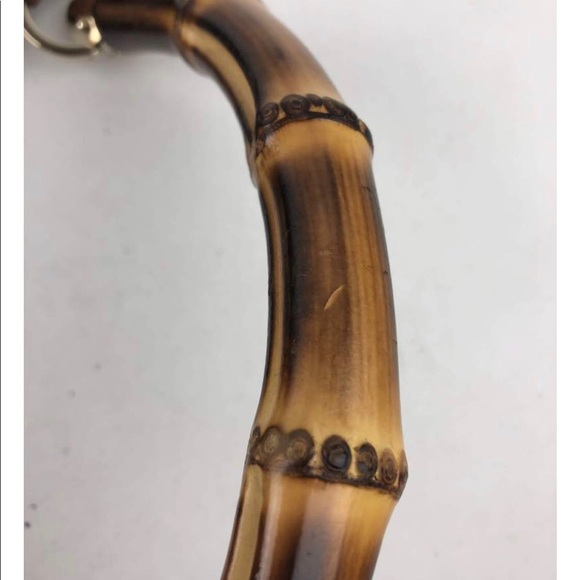 Authentic Gucci monogram bamboo handle bag - Picture 6 of 8